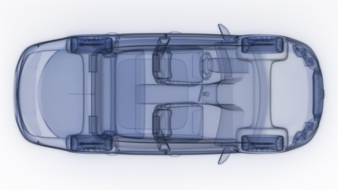 Top view of a transparent car interior