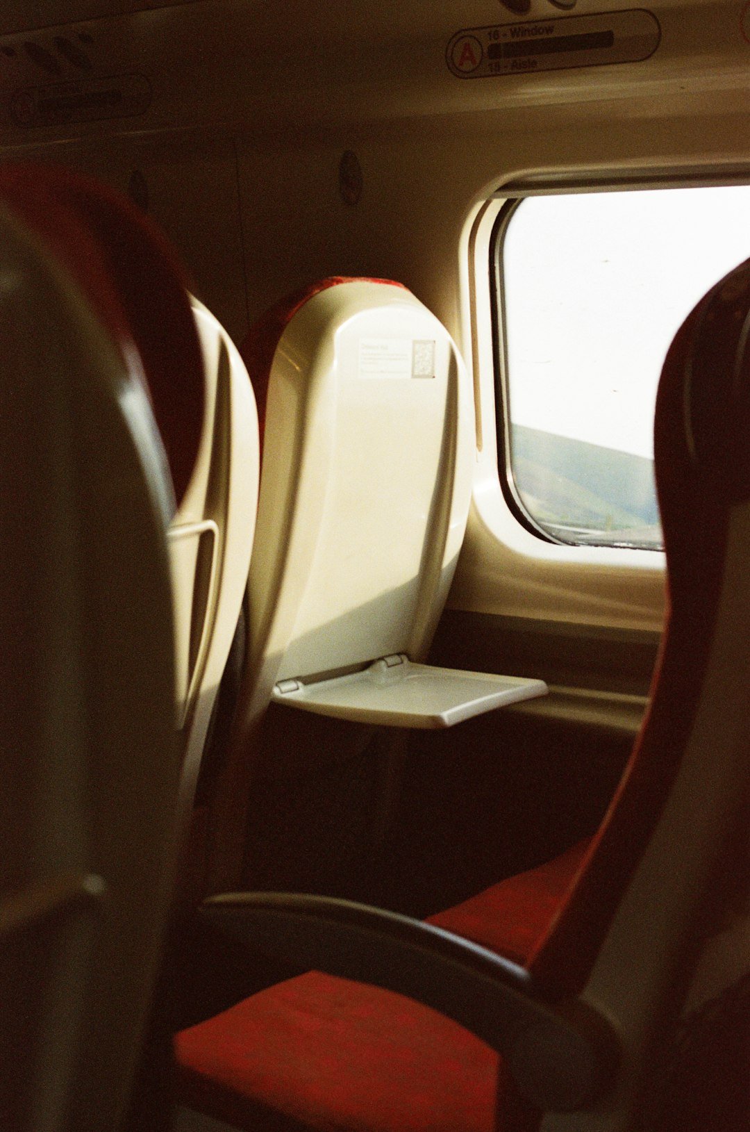 a seat in a train