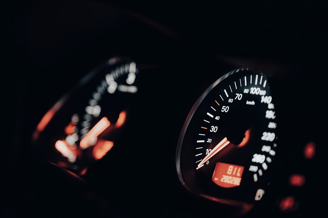 a close up of a speedometer in a vehicle