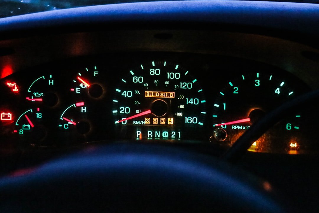 black car instrument panel cluster