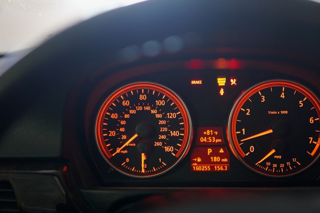 a close up of a speedometer on a car