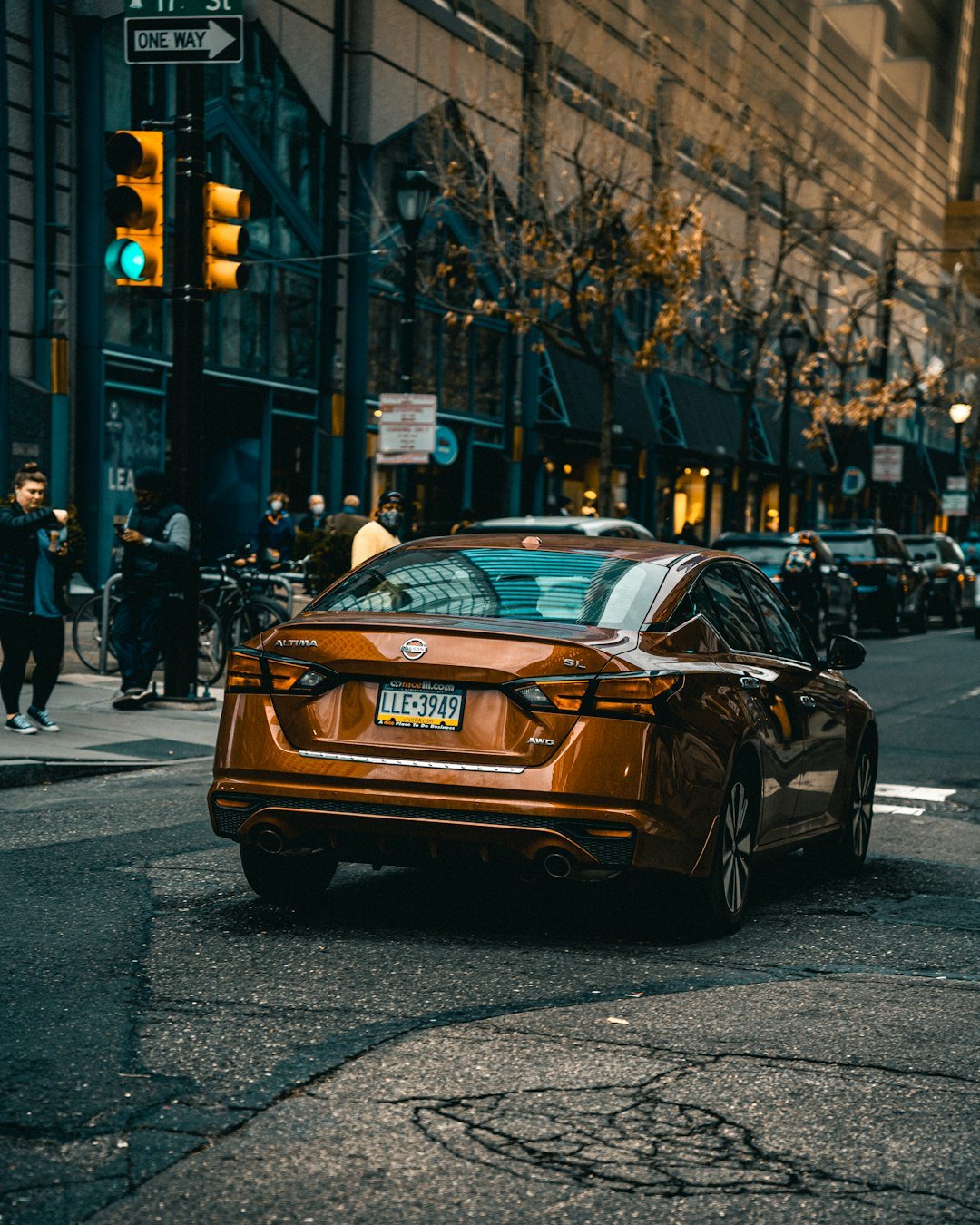 a car that is sitting in the street