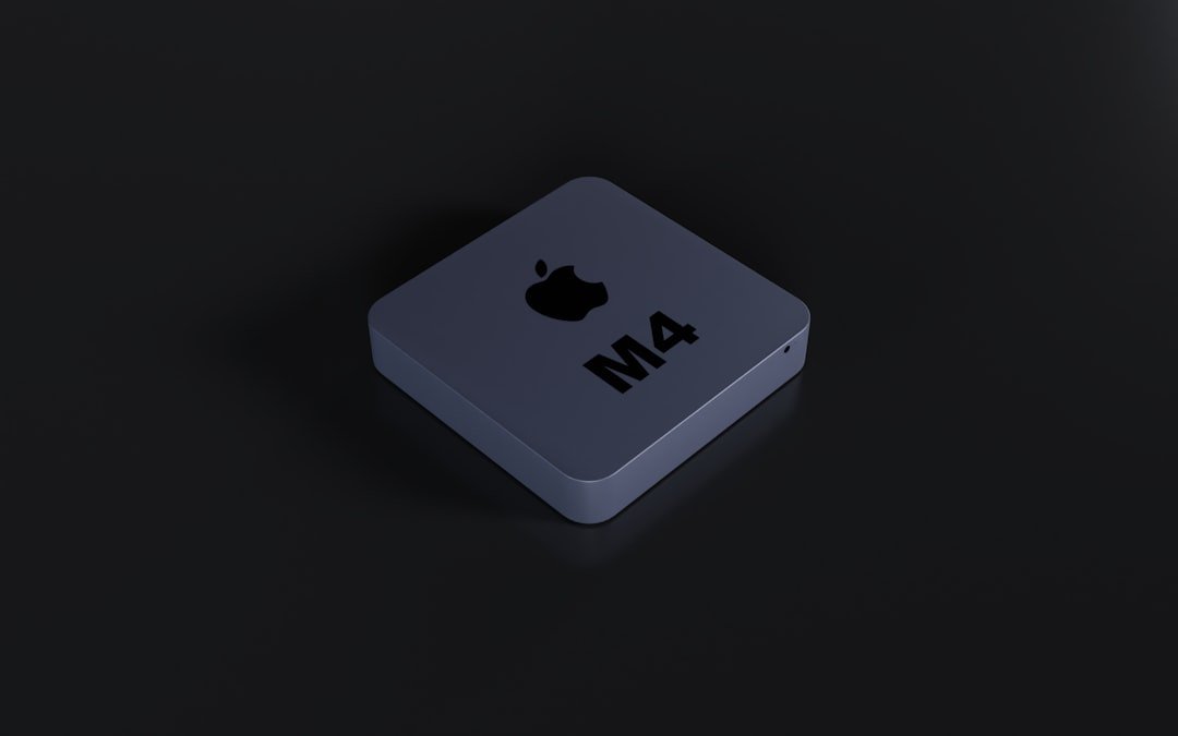 an apple logo is shown on a black surface