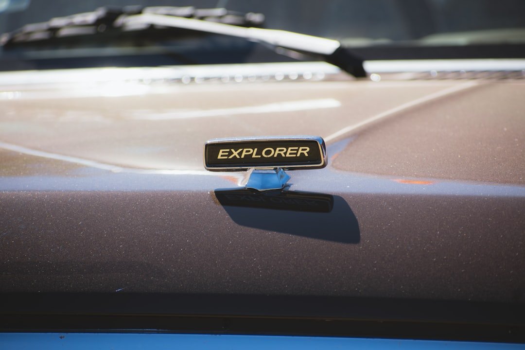 Explorer emblem on a car hood