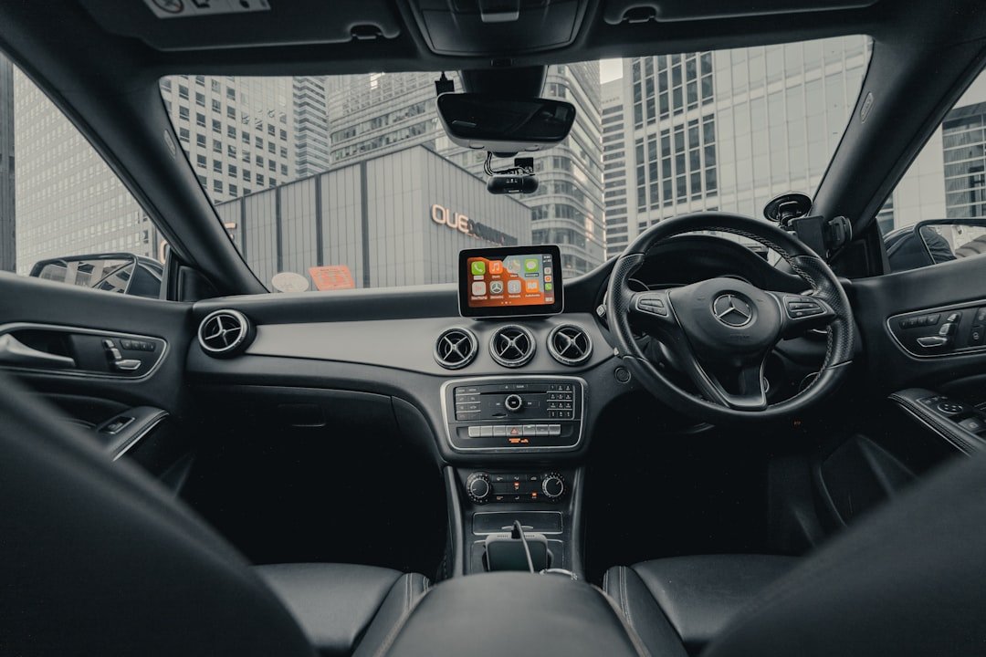 black and silver car interior