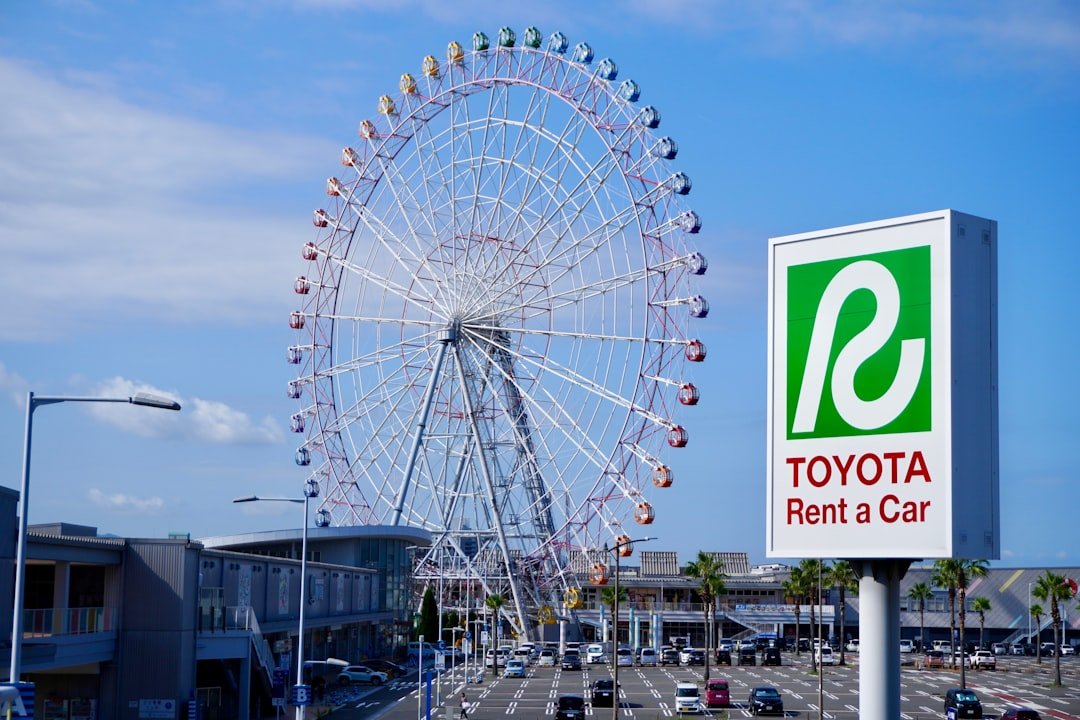 Ferris wheel and toyota rent a car sign
