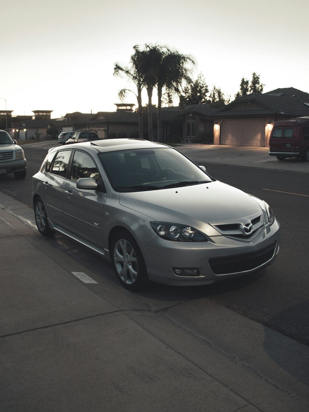 a car parked in a parking lot