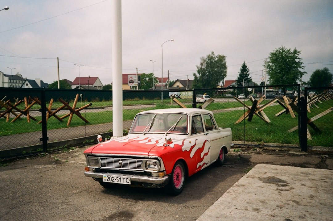 a car parked on a road
