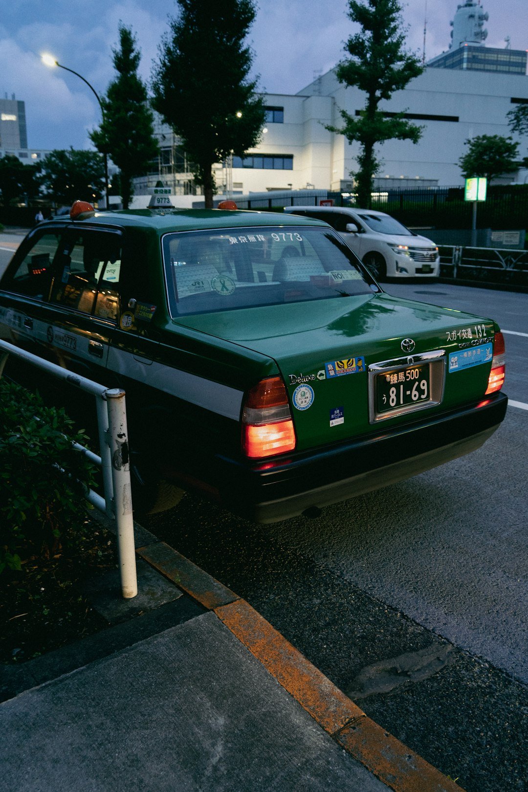 a car parked on the side of a road