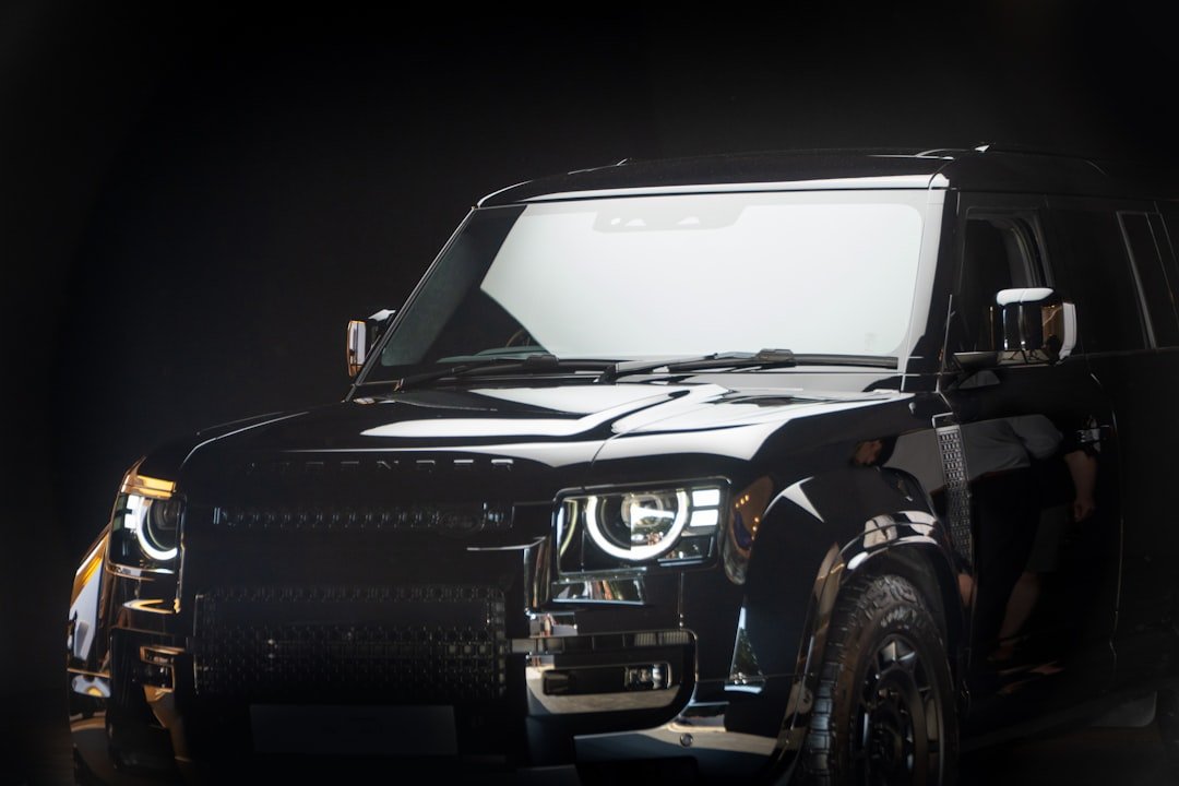 A shiny black suv is highlighted.