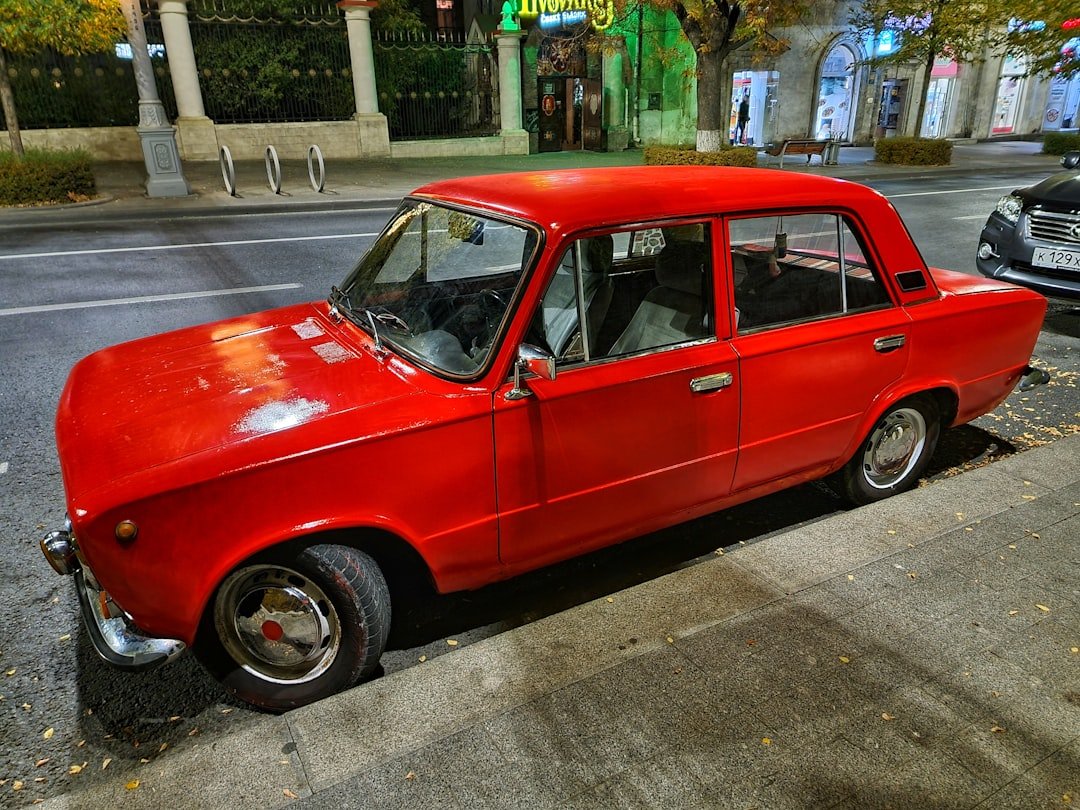 a small red car