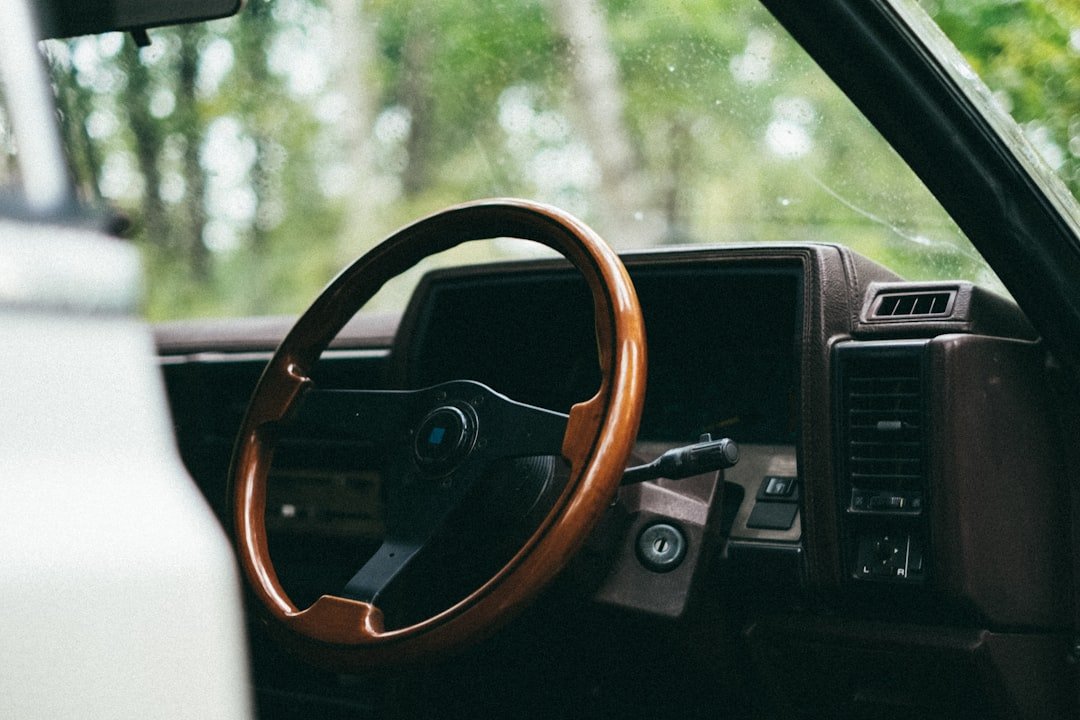 a steering wheel and dashboard of a vehicle