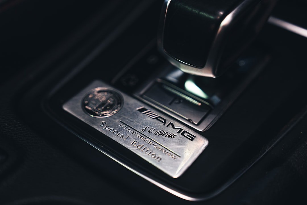 a close up of a button on a car