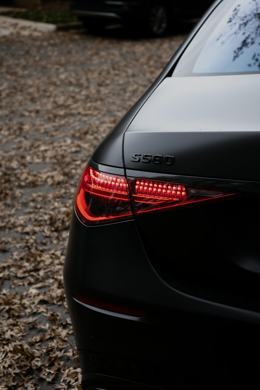 Black mercedes s580 car taillight detail
